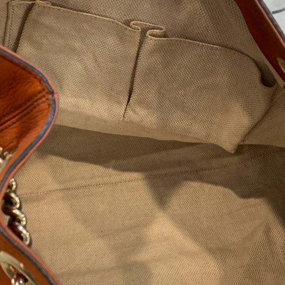 GUCCI SOHO NUBUCK RUST ORANGE CHAIN SHOULDER BAG - Picture 5 of 16